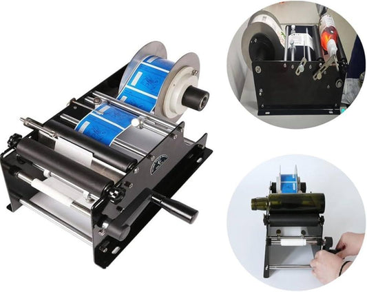 Manual Round Bottle Labeling Machine, Adhesive Sticker Label