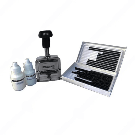 Manual 4 mm Label Stamping Machine (Metal) with Ink & Pad Softener