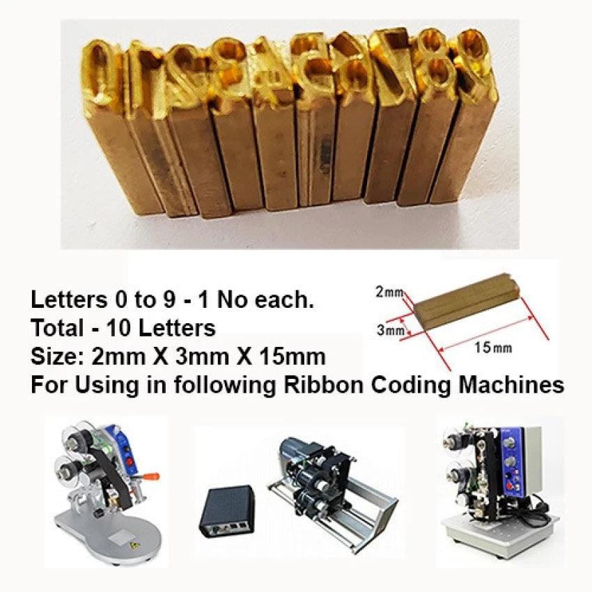 Smart Pack 3 mm (0-9) Letter Set for Ribbon Batch Coding Machine