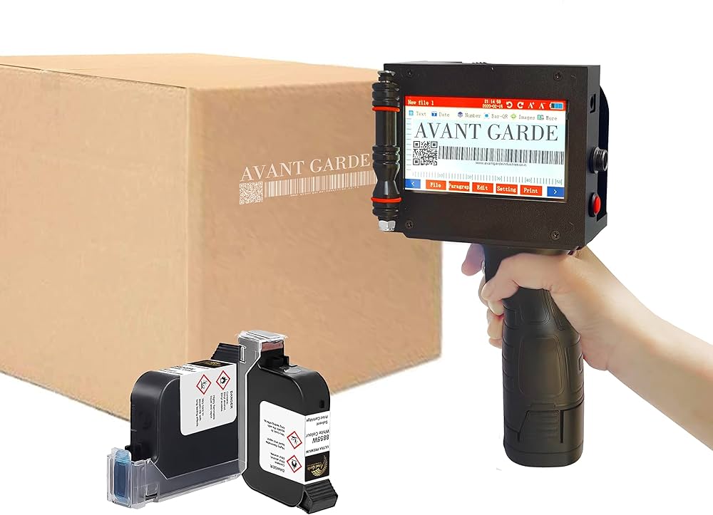 Handheld 12.7 mm Thermal Inkjet Printer with Ultra Premium Solvent Ink