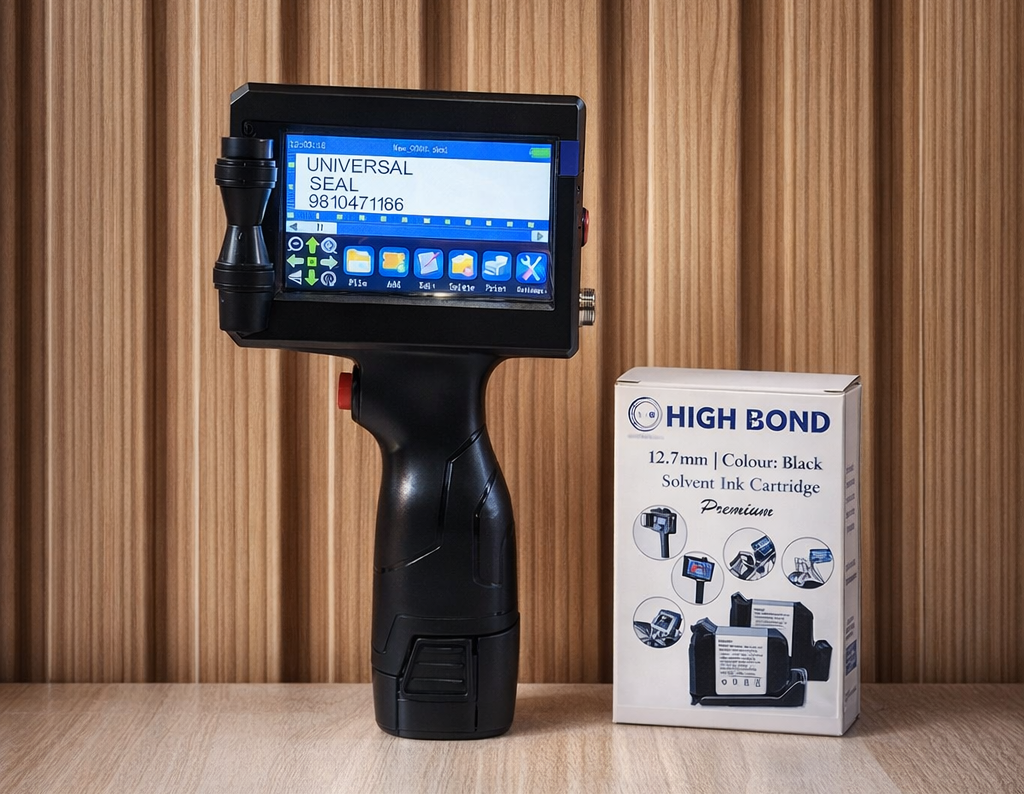 High Speed 12.7mm with Solvent Cartridge Plastic TIJ Printer with Dual Core Processor for Date MRP Printing