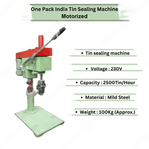 Motorized Tin Sealing Machine With 2500 Tins/Hour Capacity