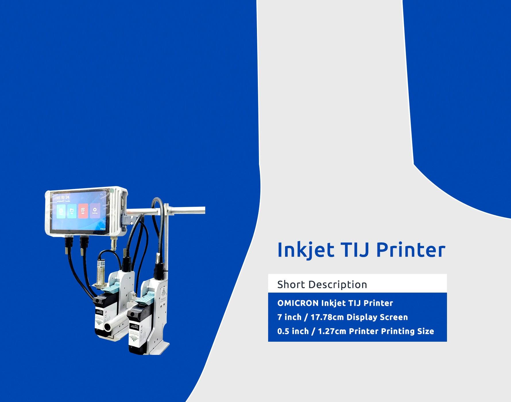 Online Inkjet TIJ Printer 7 inch/17.78cm Display Screen